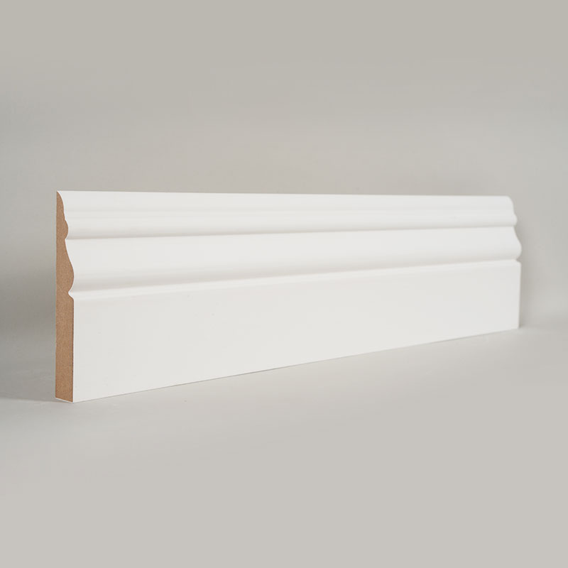 Papan Skirting MDF (Pengisi-Primed & Putih Mutiara)3/5' x 3 7/8'