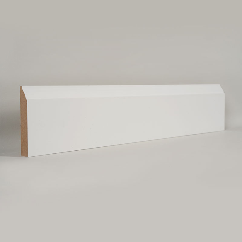 Papan Skirting MDF (Pengisi-Primed & Putih Mutiara)3/5' x 3 1/4'