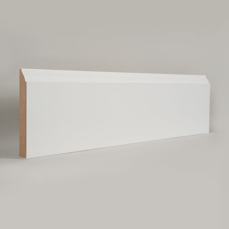 Papan Skirting MDF (Pengisi-Primed & Putih Mutiara)3/5' x 4 1/4'