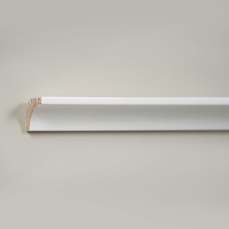 Acuan Sudut Dalam Kayu Pepejal /Acuan Scotia (Pengisi-Primed) - Putih 7/8' × 7/8'