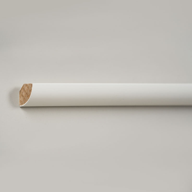 Pengacuan Bulat Suku Kayu Pepejal (Pengisi-Primed) - Putih 3/5' × 3/5'
