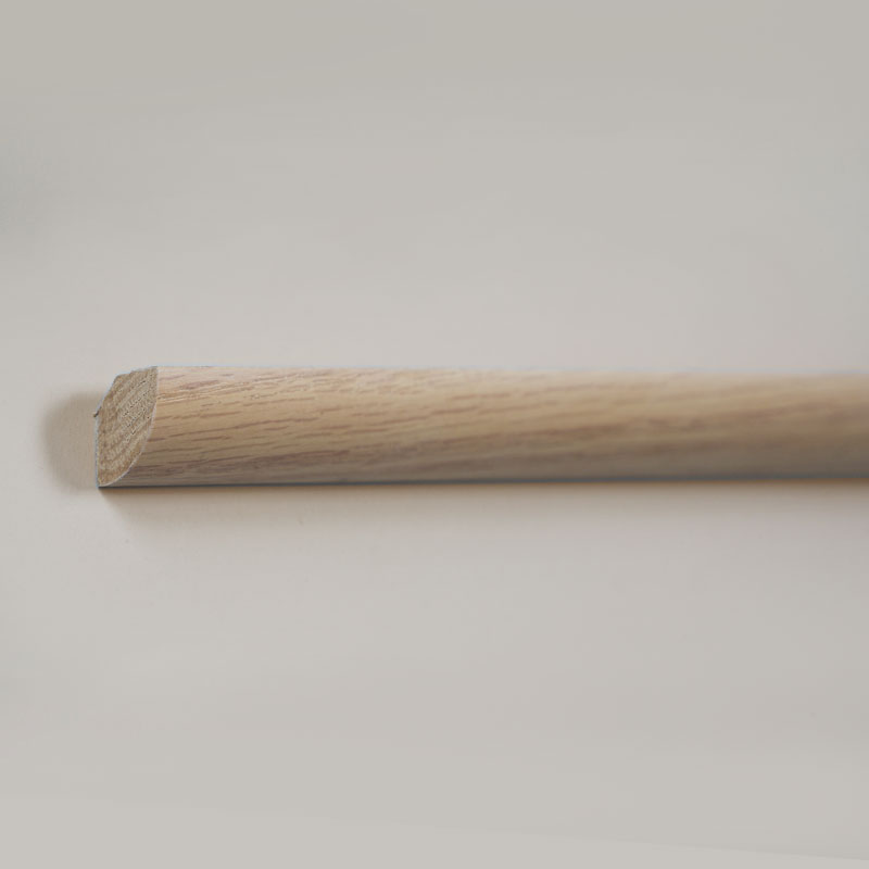 Acuan Bulat Suku Kayu Pepejal (Dibalut dengan Venir Oak Merah + Cat) - Warna Oak 3/5' x 3/5'