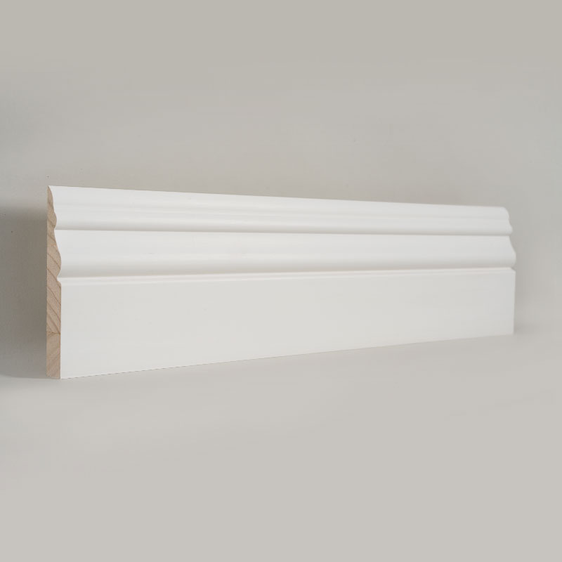 Papan Skirting Pine (Pengisi-Primed & Putih Mutiara) 3/5