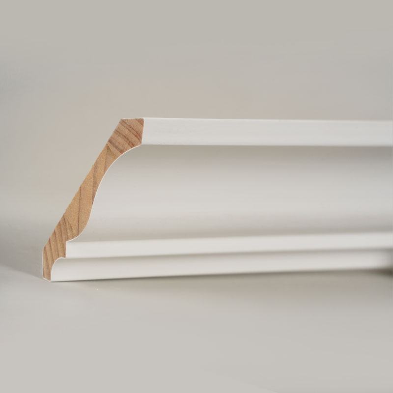 Acuan Mahkota Kayu Pine (Pengisi-Primed & Putih Mutiara) 3/5' x 4 1/4'