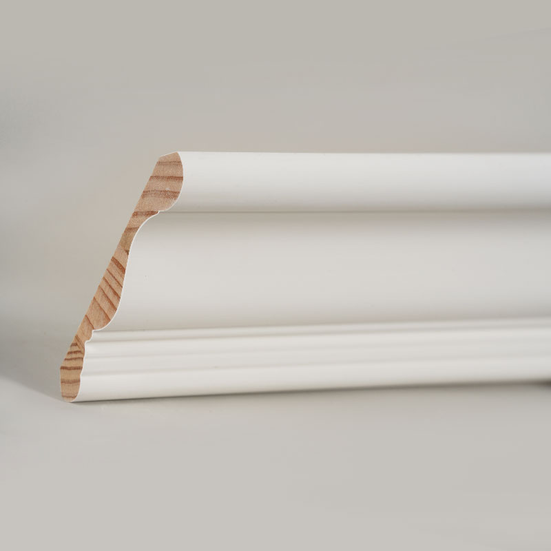 Acuan Mahkota Kayu Pine (Pengisi-Primed & Putih Mutiara) 3/5' x 4 1/4'