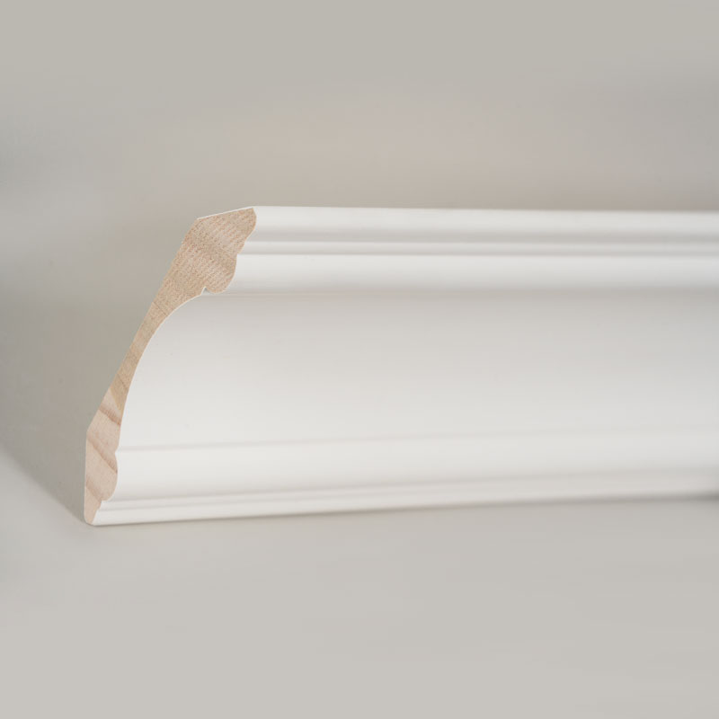 Acuan Mahkota Kayu Pine (Pengisi-Primed & Putih Mutiara) 3/4