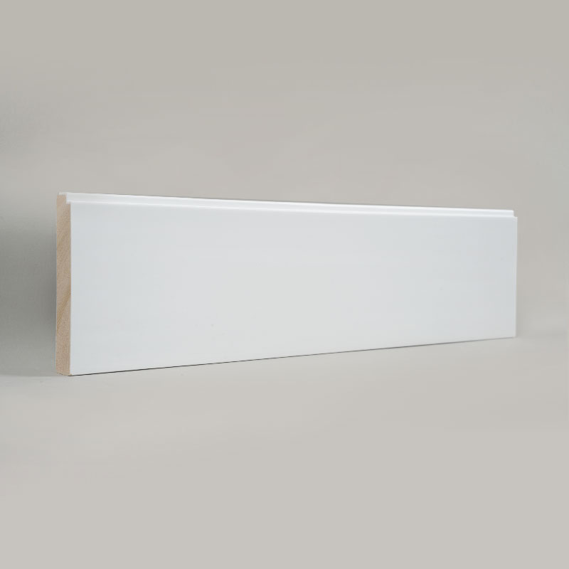 Papan Skirting Kayu Pine(Dilapisi Pengisi dan Dicat)- Putih 3/5' x 3 15/16'-A1