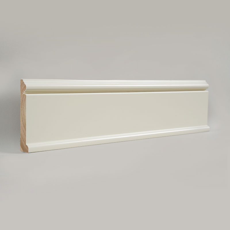 Papan Skirting Kayu Pine(Dilapisi Pengisi dan Dicat)- Putih 6/7' x 3 15/16'