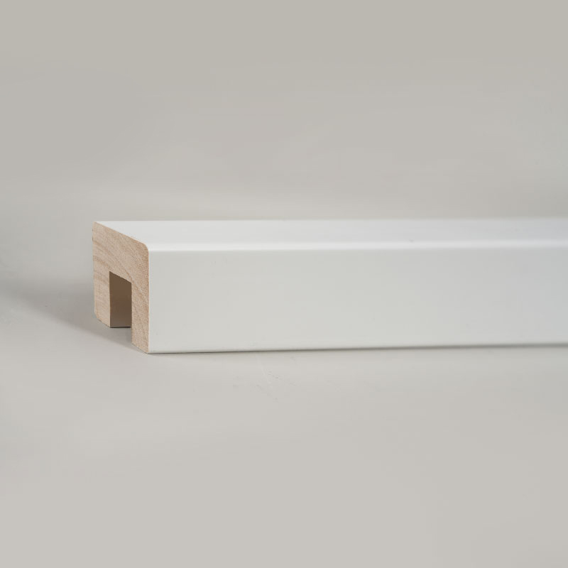 Susun Tangan Tangga Kayu Pepejal (Dilapisi Pengisi dan Dicat)-Putih Swiss 1 1/6' x 1 1/6'