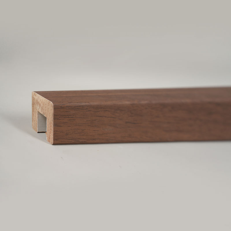 Susun Tangan Tangga Kayu Pepejal (Berbalut PVC)-Warna Walnut Gelap 1 1/6' x 1 1/6'