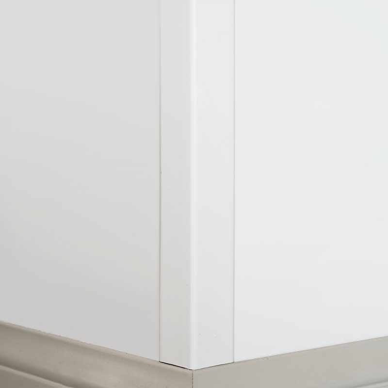 Kayu Pepejal Sudut Tepat (90°) Jalur Peralihan(Pengisi-Primed+ Cat) - Putih 1 1/2' x 1 1/2'
