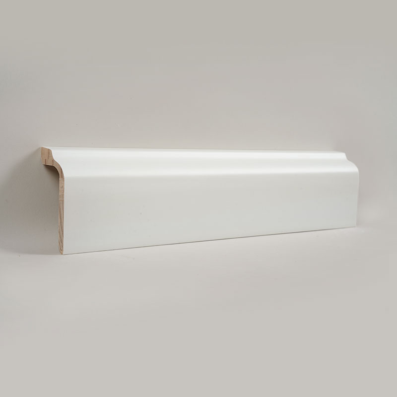 Papan Skirting Kayu Pine (Pengisi-Primed + Cat) - Putih 1 3/5'x3 5/9'