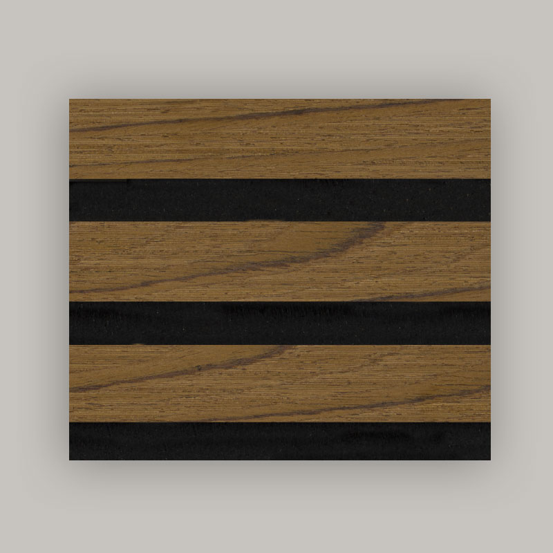 Dinding Gril/Panel Dinding Akustik (Dibalut Venir Kayu Kejuruteraan 3 Sebelah) - Warna Bijian Kayu 2400/2700mm x 600mm