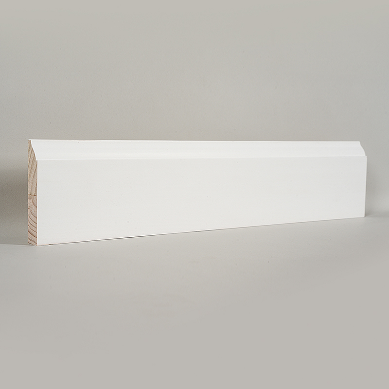 Papan Skirting Pine (Pengisi-Primed & Putih Mutiara) 3/5' x 3 1/4'