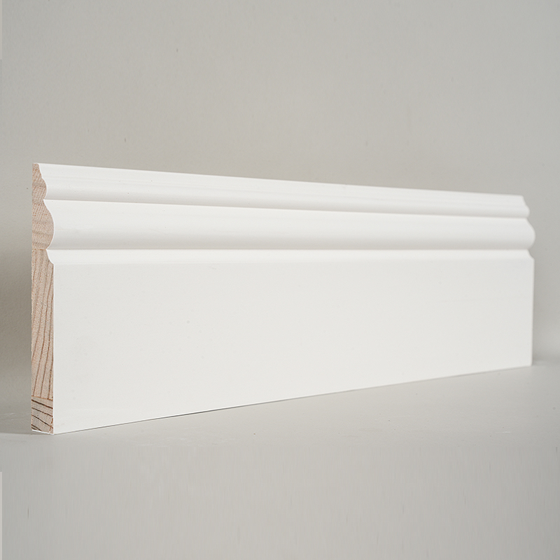 Papan Skirting Pine (Pengisi-Primed & Putih Mutiara) 3/5' x 4 1/2'