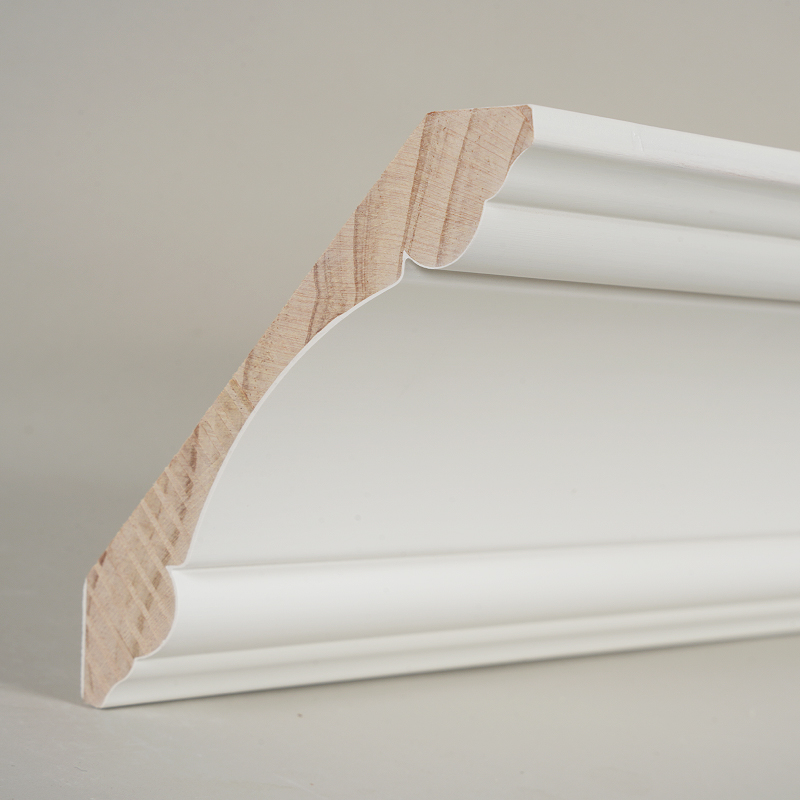 Acuan Mahkota Kayu Pine (Pengisi-Primed & Putih Mutiara) 3/4' x 4 3/4'
