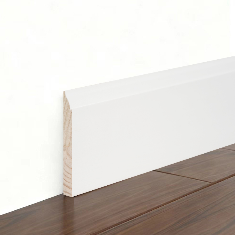 Papan Skirting Pine (Pengisi-Primed & Putih Mutiara) 3/5' x 4 1/4'