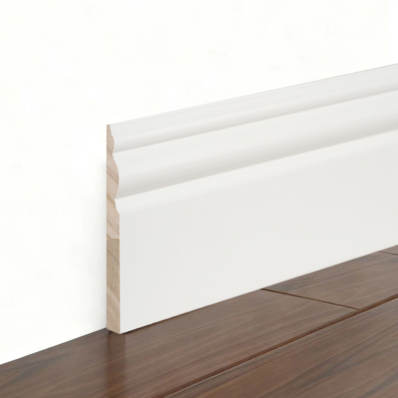 Papan Skirting Pine (Pengisi-Primed & Putih Mutiara) 3/5' x 3 7/8'