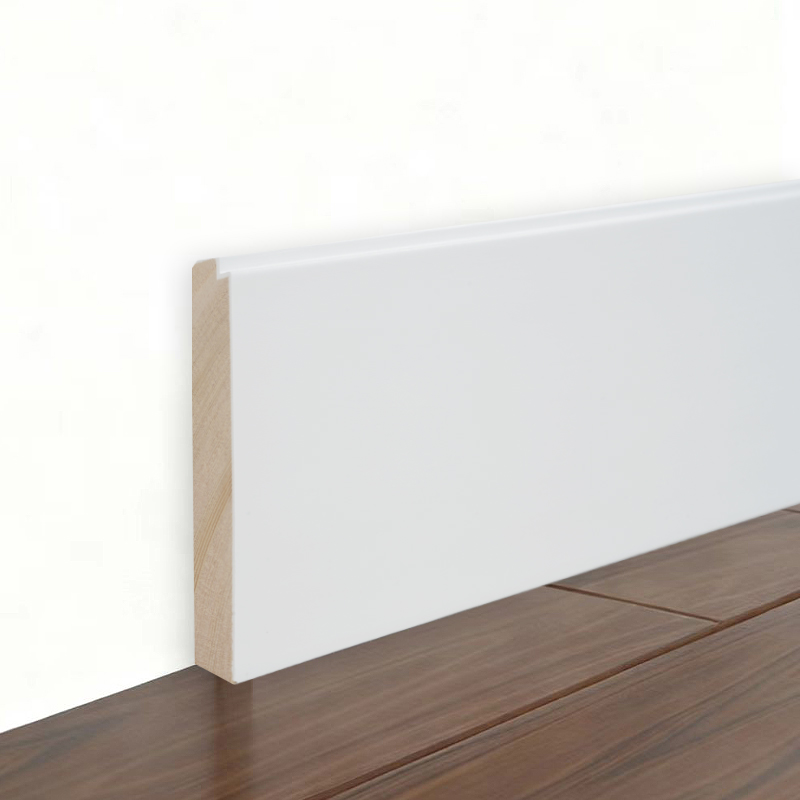 Papan Skirting Kayu Pine(Dilapisi Pengisi dan Dicat)- Putih 3/5' x 3 1/6'-A1