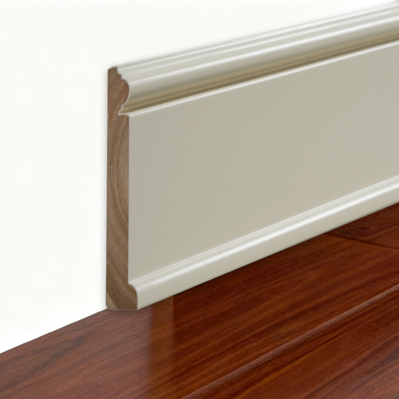 Papan Skirting Kayu Pine(Dilapisi Pengisi dan Dicat)- Putih 6/7' x 3 15/16'