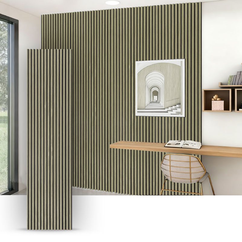 Dinding Gril/Panel Dinding Akustik (Berbalut PVC Sebelah Sebelah) – Bijian Fabrik / Bijian Kulit 2400/2700mm × 600mm