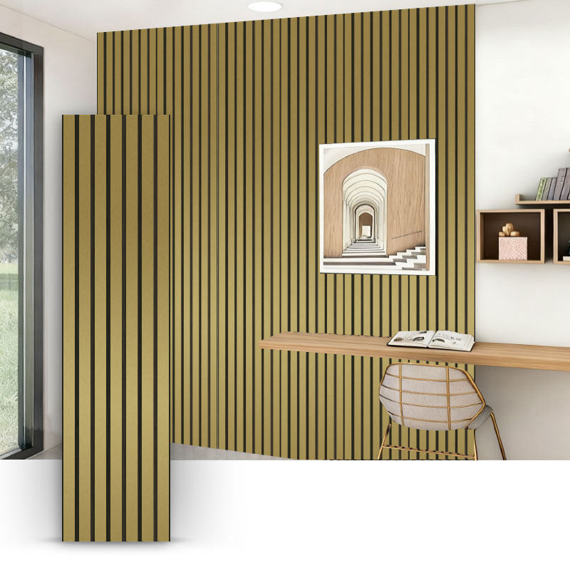 Dinding Gril/Panel Dinding Akustik (Berbalut PVC Sebelah Sebelah) - Warna Berus Logam 2400/2700mm x 600mm