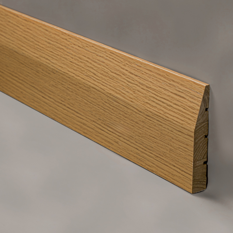 Papan Skirting Kayu Pepejal (Dibalut dengan Venir Oak Merah + Cat) - Warna Oak 3/5