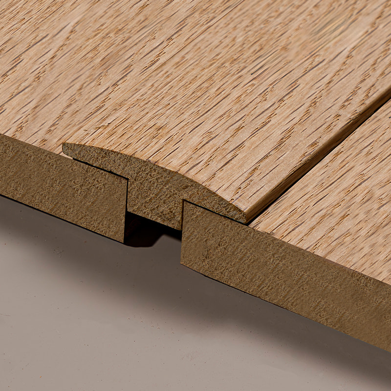 Acuan-T Log Seluruh Potongan Oak Putih (Cat Belum Selesai) - Warna Asli Oak 9/32'x1 31/32'