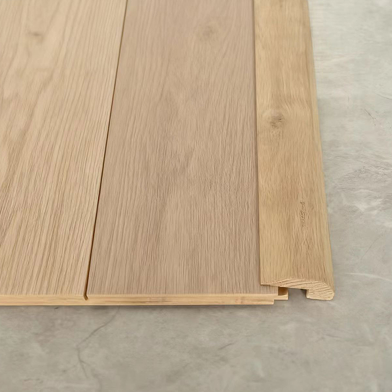 Log Sekeping Kayu Oak Putih L-Acuan (Cat Belum Selesai) - Warna Asli Oak 3/8'x1 31/32'