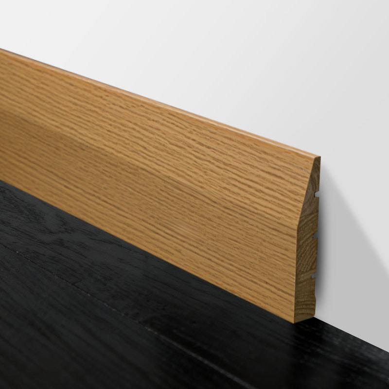 Papan Skirting Kayu Pepejal (Dibalut dengan Venir Oak Merah + Cat) - Warna Oak 3/5' x 3 15/16'