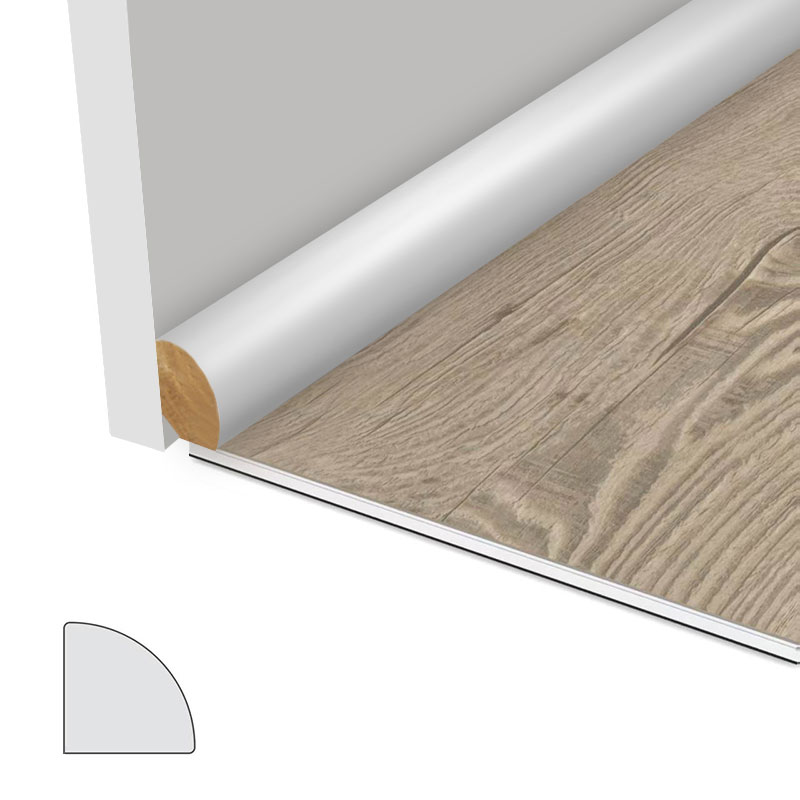 Pengacuan Bulat Suku Kayu Pepejal (Pengisi-Primed) - Putih 3/5' × 3/5'